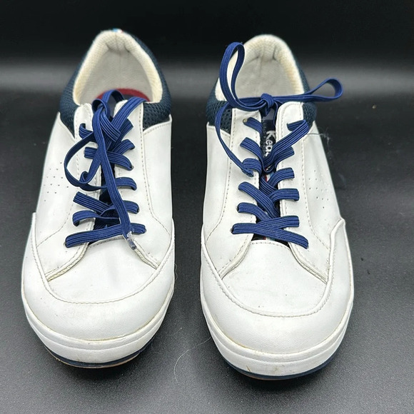 White & blue Keds Rebellion leather lace up sneakers size 8 - Picture 2 of 6